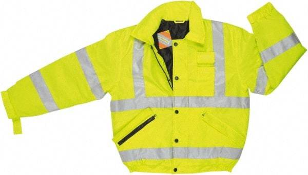 MCR Safety - Size 4XL, High Visibility Lime, Rain, Cold Weather Rain Jacket - 3 Pockets, Detachable Hood - A1 Tooling