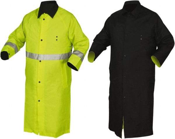 MCR Safety - Size L, Yellow, Rain Jacket - 2 Pockets, Detachable Hood - A1 Tooling