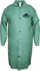 MCR Safety - Size M Welding & Flame Resistant/Retardant Coat - Green, Cotton, Snaps Closure - A1 Tooling