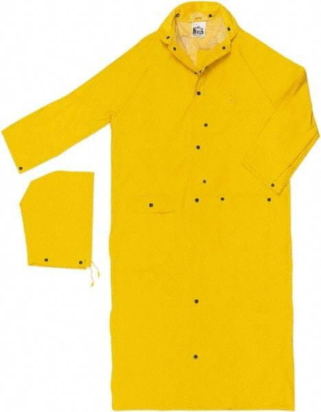 MCR Safety - Size L, Yellow, Rain Jacket - 2 Pockets, Detachable Hood - A1 Tooling