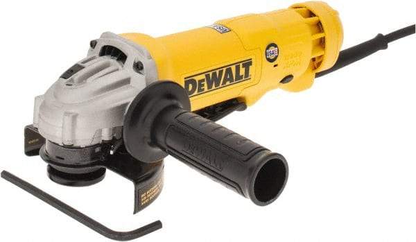 DeWALT - 4-1/2" Wheel Diam, 11,000 RPM, Corded Angle & Disc Grinder - 5/8-11 Spindle, 120 Volts, 11 Amps - A1 Tooling