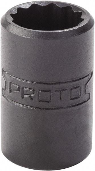 Proto - 9/16", 1/4" Drive, Standard Hand Socket - 12 Points, 7/8" OAL, Alloy Steel, Black Finish - A1 Tooling