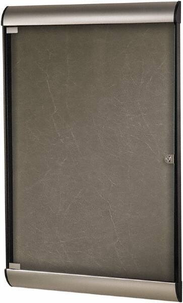 Ghent - 59.13" Wide x 36" High Enclosed Cork Bulletin Board - Natural Cork, Aluminum Frame - A1 Tooling