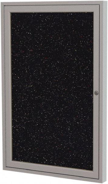 Ghent - 36" Wide x 30" High Enclosed Cork Bulletin Board - Rubber, Confetti (Color) - A1 Tooling