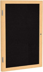 Ghent - 24" Wide x 36" High Enclosed Cork Bulletin Board - Rubber, Black - A1 Tooling