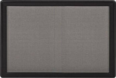 Ghent - 47" Wide x 34" High Enclosed Cork Bulletin Board - Fabric Covered, Black - A1 Tooling