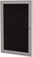 Ghent - 36" Wide x 30" High Enclosed Cork Bulletin Board - Rubber, Black - A1 Tooling