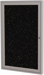 Ghent - 36" Wide x 24" High Enclosed Cork Bulletin Board - Rubber, Tan Speckled - A1 Tooling