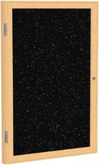 Ghent - 24" Wide x 18" High Enclosed Cork Bulletin Board - Rubber, Tan Speckled - A1 Tooling