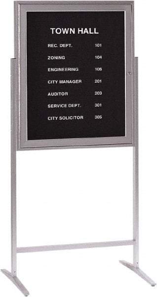 Ghent - 1 Door, 30 Inch Wide x 36 Inch High, Acrylic Enclosed Letter Board - Silver Satin - A1 Tooling