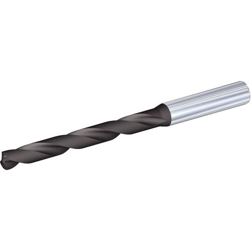 #56 Dia. × 0.158″ Shank × 0.47″ Flute Length × 2.28″ OAL, 140°, TiAlN, Coolant Thru, Round Solid Carbide Drill