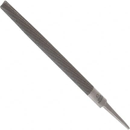 Anglo American - 10" Long, Smooth Cut, Half Round American-Pattern File - Double Cut, 0.28" Overall Thickness, Tang - A1 Tooling