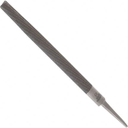 Anglo American - 10" Long, Second Cut, Half Round American-Pattern File - Double Cut, 0.28" Overall Thickness, Tang - A1 Tooling