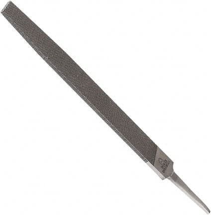 Anglo American - 10" Long, Smooth Cut, Flat American-Pattern File - Double Cut, 0.24" Overall Thickness, Tang - A1 Tooling