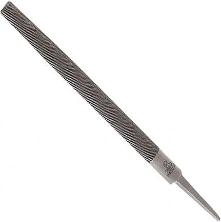 Anglo American - 4" Long, Second Cut, Half Round American-Pattern File - Double Cut, 0.12" Overall Thickness, Tang - A1 Tooling