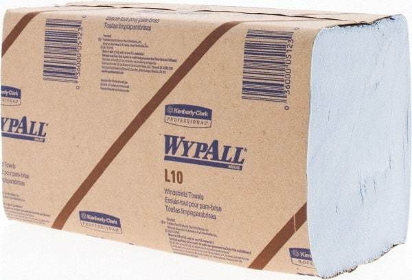 WypAll - L10 Dry Glass & Lens Wipes - 9" x 10-1/4" Sheet Size, Blue - A1 Tooling