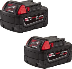 Milwaukee Tool - 18 Volt Lithium-Ion Power Tool Battery - 5 Ahr Capacity, 110 min Charge Time, Series RED LITHIUM - A1 Tooling