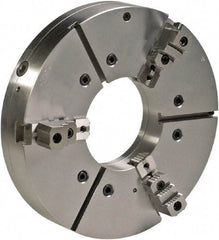 Bison - 3 Jaws, 32" Diam, Self Centering, Manual, Heavy Duty Oil Country Lathe Chuck - A2-20 Mount Spindle, Adjustable, 1,080 Max RPM, 12-1/2" Through Hole Diam, Forged Steel - A1 Tooling