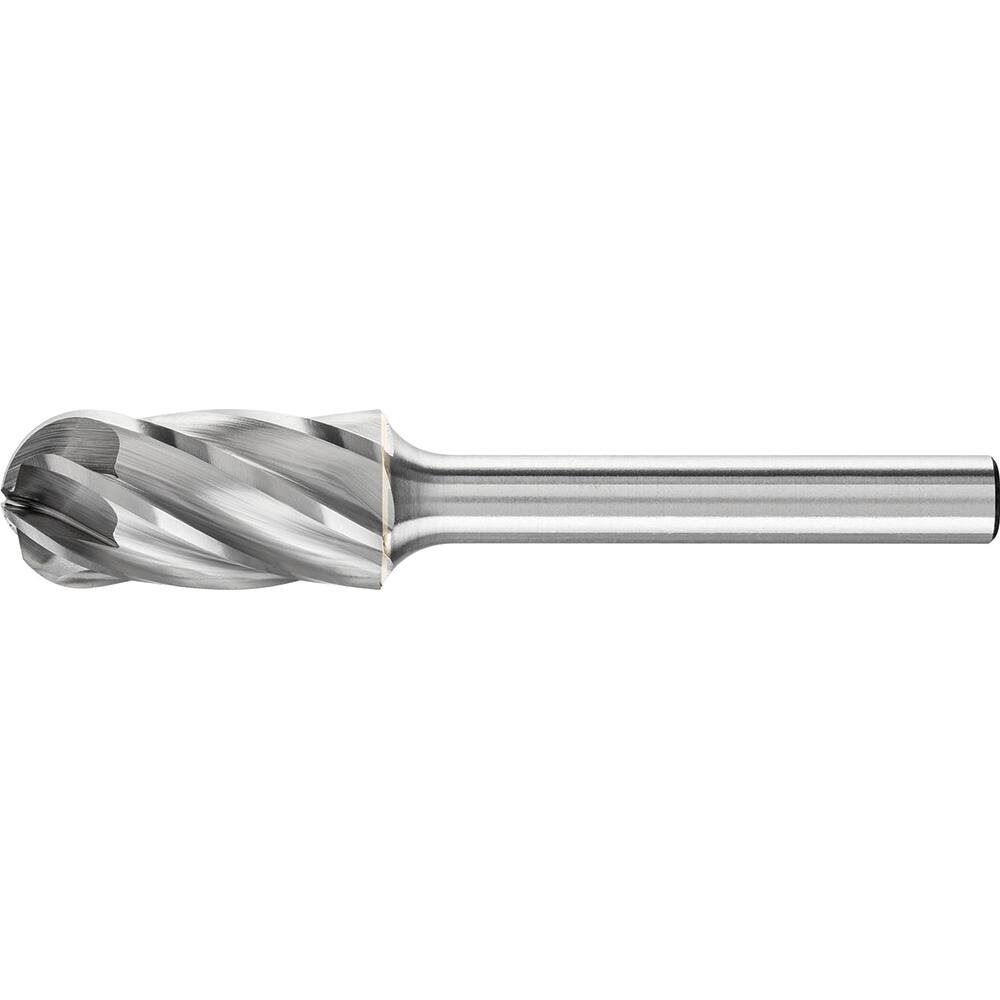 PFERD - SC-5, 1/2" Cut Diam, 1/4" Shank Diam, Carbide Aluma Cut End Cut Cylinder with Radius End Burr - Exact Industrial Supply