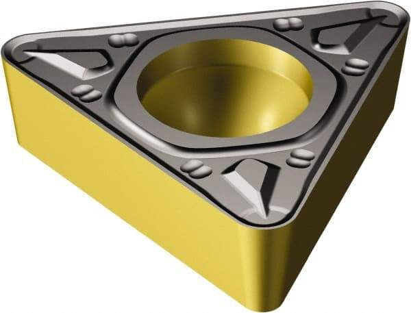 Sandvik Coromant - TCMT433 KR Grade 3225 Carbide Turning Insert - TiCN/AI2O3/TiN Finish, 60° Triangle, 1/2" Inscr Circle, 3/16" Thick, 3/64" Corner Radius - A1 Tooling