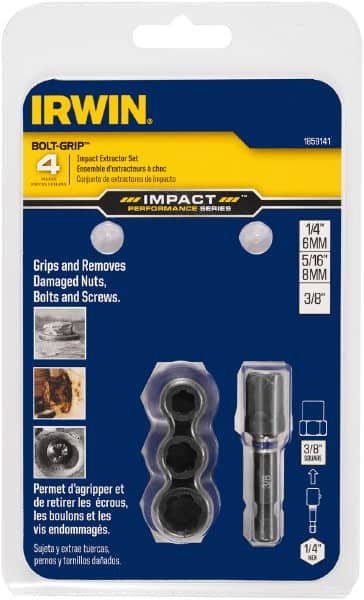 Irwin - 4 Piece Bolt Extractor Set - Clam Shell - A1 Tooling