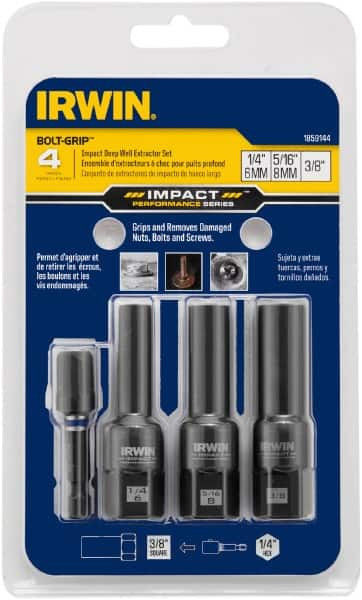 Irwin - 4 Piece Bolt Extractor Set - Clam Shell - A1 Tooling