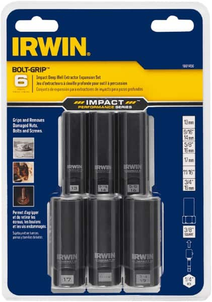 Irwin - 6 Piece Bolt Extractor Set - Magnetic Rail - A1 Tooling