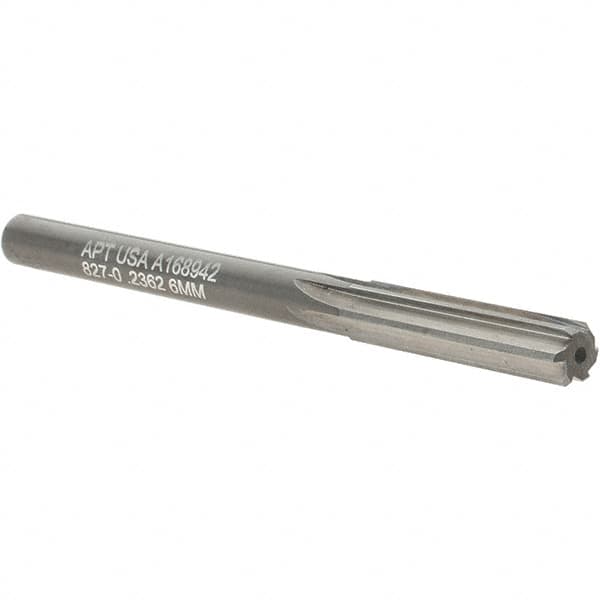 Alvord Polk - 6mm Solid Carbide 6 Flute Chucking Reamer - Straight Flute, Straight Shank, 1" Flute Length, 3" OAL - A1 Tooling