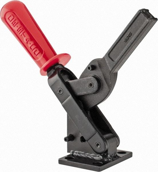 De-Sta-Co - 1,601 Lb Holding Capacity, Vertical Handle, Manual Hold Down Toggle Clamp - 71° Handle Movement, 132° Bar Opening, Solid Bar, Flanged Base, Oxide Finish, Forged Alloy Steel - A1 Tooling