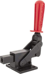 De-Sta-Co - 5,800.07 Lb Load Capacity, Flanged Base, Carbon Steel, Standard Straight Line Action Clamp - 4 Mounting Holes, 0.41" Mounting Hole Diam, 0.41" Plunger Diam, Straight Handle - A1 Tooling