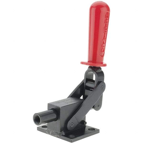 De-Sta-Co - 5,800.07 Lb Load Capacity, Flanged Base, Carbon Steel, Standard Straight Line Action Clamp - 4 Mounting Holes, 0.41" Mounting Hole Diam, 1.14" Plunger Diam, Straight Handle - A1 Tooling