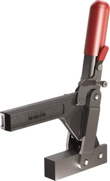 De-Sta-Co - 1,147 Lb Holding Capacity, Vertical Handle, Manual Hold Down Toggle Clamp - 138° Handle Movement, 74° Bar Opening, Solid Bar, Solid Base, Oxide Finish, Forged Alloy Steel - A1 Tooling