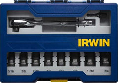 Irwin - 10 Piece 3/8" Drive Deep Well Impact Socket Set - 6 Points, 5/16" to 3/4" Range, Inch Measurement Standard - A1 Tooling