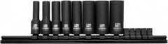 Irwin - 8 Piece 3/8" Drive Deep Well Impact Socket Set - 6 Points, 5/16" to 3/4" Range, Inch Measurement Standard - A1 Tooling