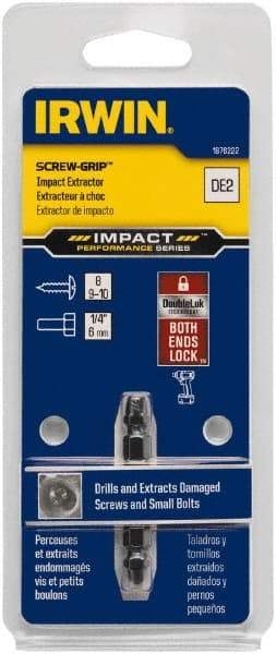 Irwin - Screw Extractor - #2 Extractor, 1/4" Socket, 1/4" Hex, 2" OAL - A1 Tooling