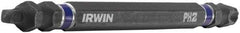 Irwin - #2" Square Size Phillips/Square Screwdriver Bit - 1/4" Hex Drive, 4" OAL - A1 Tooling