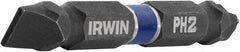 Irwin - #2 Slotted/Phillips Screwdriver Bit - 1/4" Hex Drive, 2-3/8" OAL - A1 Tooling