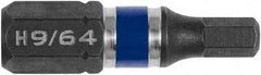 Irwin - 9/64" Hex Bit - 1/4" Hex Drive, 1" OAL - A1 Tooling