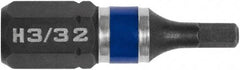 Irwin - 3/32" Hex Bit - 1/4" Hex Drive, 1" OAL - A1 Tooling