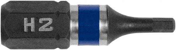 Irwin - 2mm Hex Bit - 1/4" Hex Drive, 1" OAL - A1 Tooling