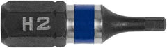 Irwin - 2mm Hex Bit - 1/4" Hex Drive, 1" OAL - A1 Tooling