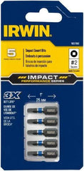 Irwin - 1/4" Drive, #2 Square Screwdriver Bit - 1" OAL - A1 Tooling