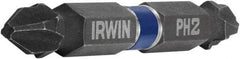 Irwin - #2 x #2 D/E Phillips Screwdriver Bit - 1/4" Hex Drive, 2-3/8" OAL - A1 Tooling