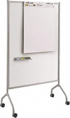 Safco - 72" High x 42" Wide Magnetic Wet/Dry Erase - Steel, 21-1/2" Deep, Includes Magnetic Accessory Tray, Dry Erase Markers, Eraser & Easel Pad Hooks - A1 Tooling