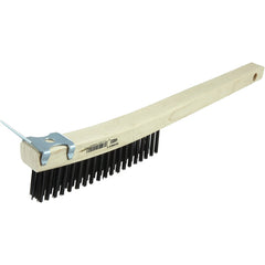 Hand Wire Scratch Brush w/Scraper, .012 Steel Fill, Curved Handle, 3 × 19 Rows - A1 Tooling