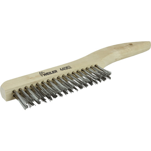 Hand Wire Scratch Brush. .012 Stainless Steel Fill, Shoe Handle, 2 × 17 Rows - A1 Tooling