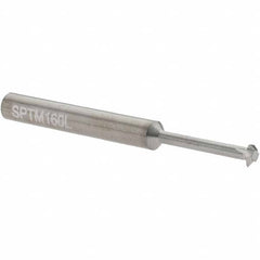 Scientific Cutting Tools - 24 to 56 TPI, Internal/External Single Profile Thread Mill - #12" Noml Diam, 0.16" Cut Diam, 3/16" Shank Diam, 3 Flute, 0.088" Neck Diam, 0.65" Neck Length, 2" OAL, Bright Finish - Exact Industrial Supply