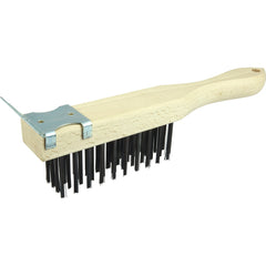 Hand Wire Scratch Brush w/Scraper, .012 Steel Fill , 4 × 11 Rows - A1 Tooling