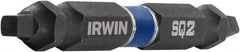 Irwin - #2 x #2" Square Size D/E Square Recess Screwdriver Bit - 1/4" Hex Drive, 2-3/8" OAL - A1 Tooling