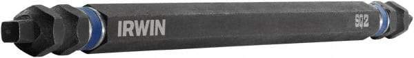 Irwin - #2 x #2" Square Size D/E Square Recess Screwdriver Bit - 1/4" Hex Drive, 6" OAL - A1 Tooling